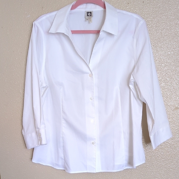 Anne Klein Classic White Button-Down Shirt - Picture 2 of 8